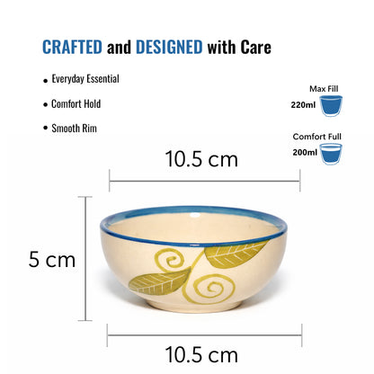 Dinner Bowls Set of 6 | Multicolor Print | 220 ml