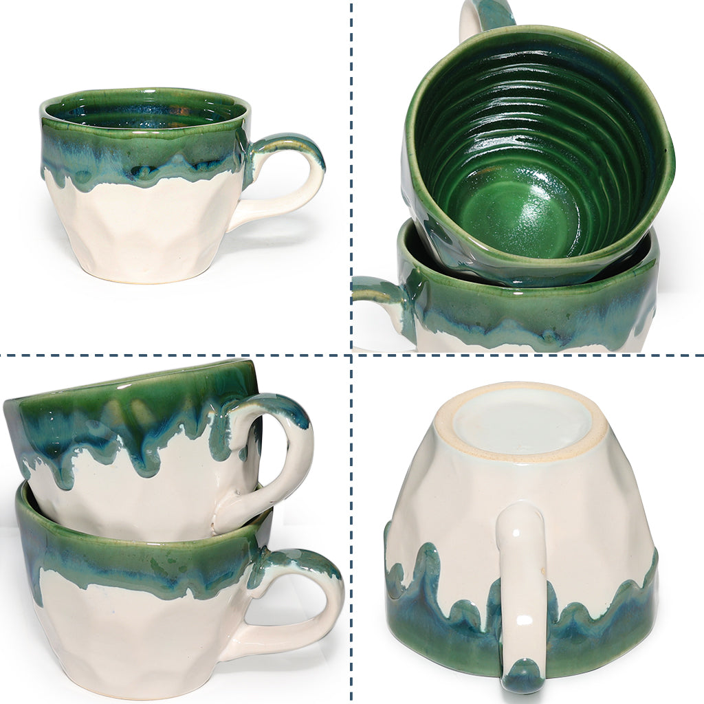 Coffee Mugs Set of 6 | flow - Glaze| 220 ml