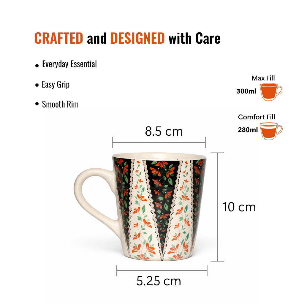 Coffee, Milk Mugs Set of 2 | Multicolor | 300 ml.