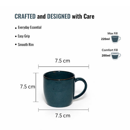 Coffee Mugs Set of 6 | 220ml
