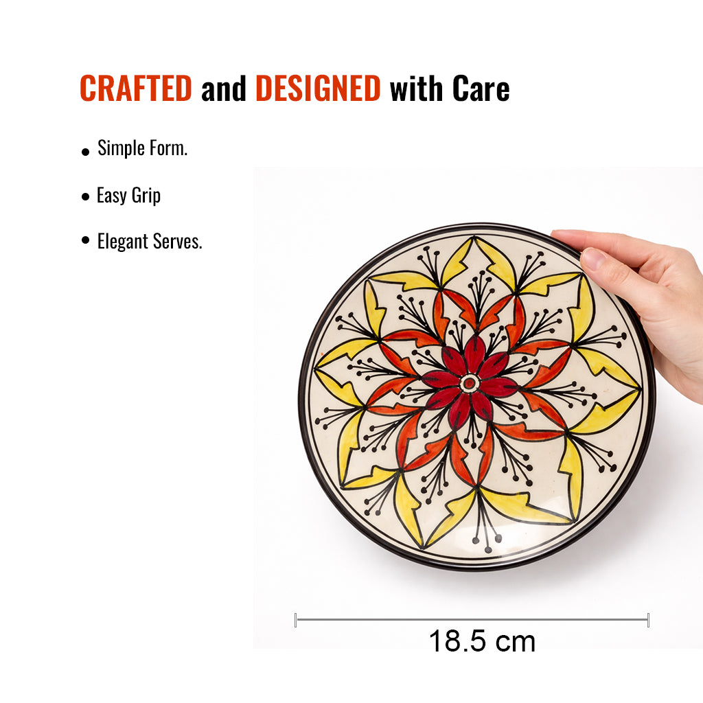 Quarter Serving Plate Set of 2 | Multicolour