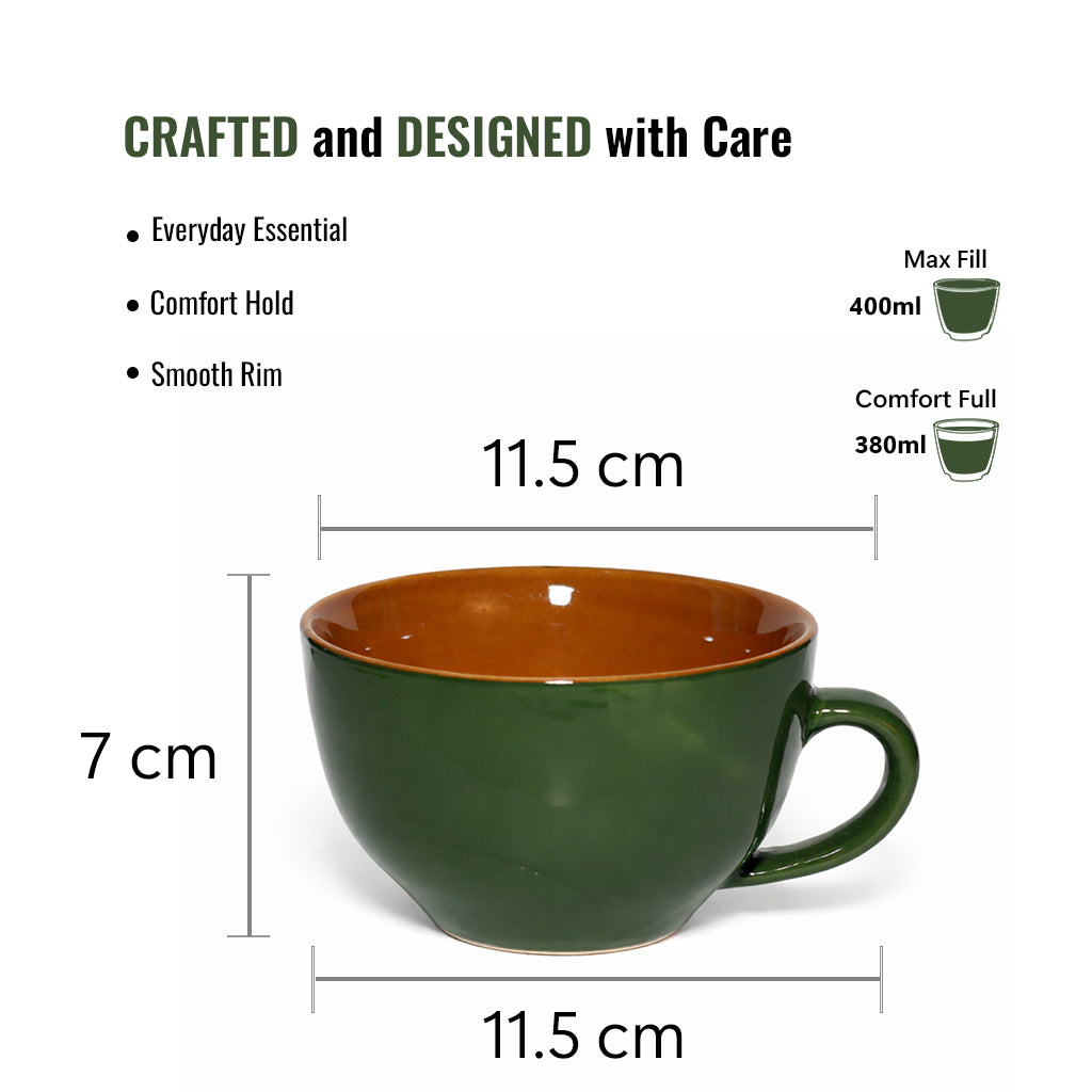 Soup Bowls with Handle Set of 2 |400 ml