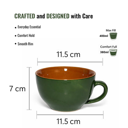 Soup Bowls with Handle Set of 2 |400 ml