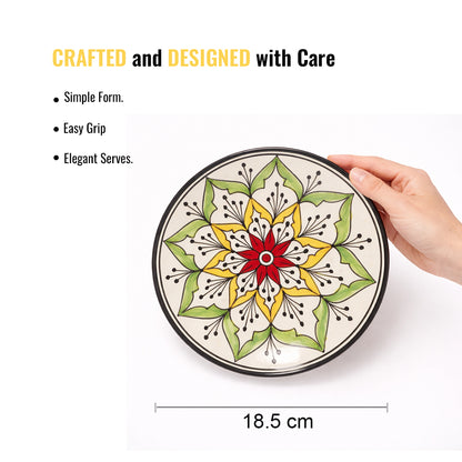 Quarter Serving Plate Set of 2 | Multicolour