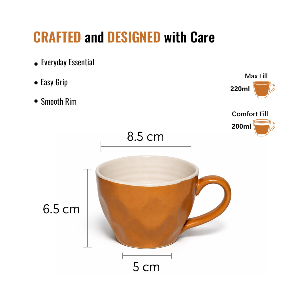 Coffee Mugs Set of 6 | Multicolour | 220ml