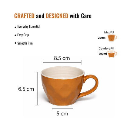 Coffee Mugs Set of 6 | Multicolour | 220ml