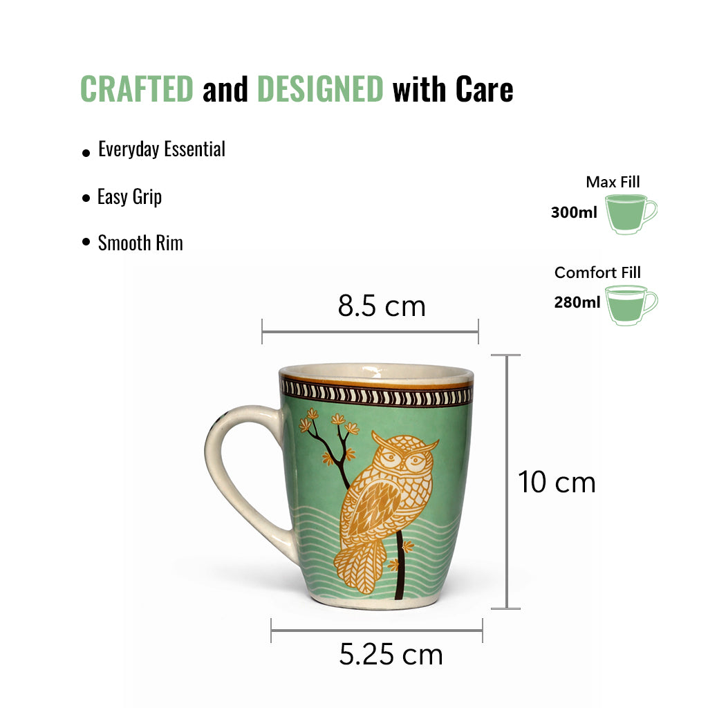 Milk Coffee Mugs Set of 2 | Multicolor | 300 ml