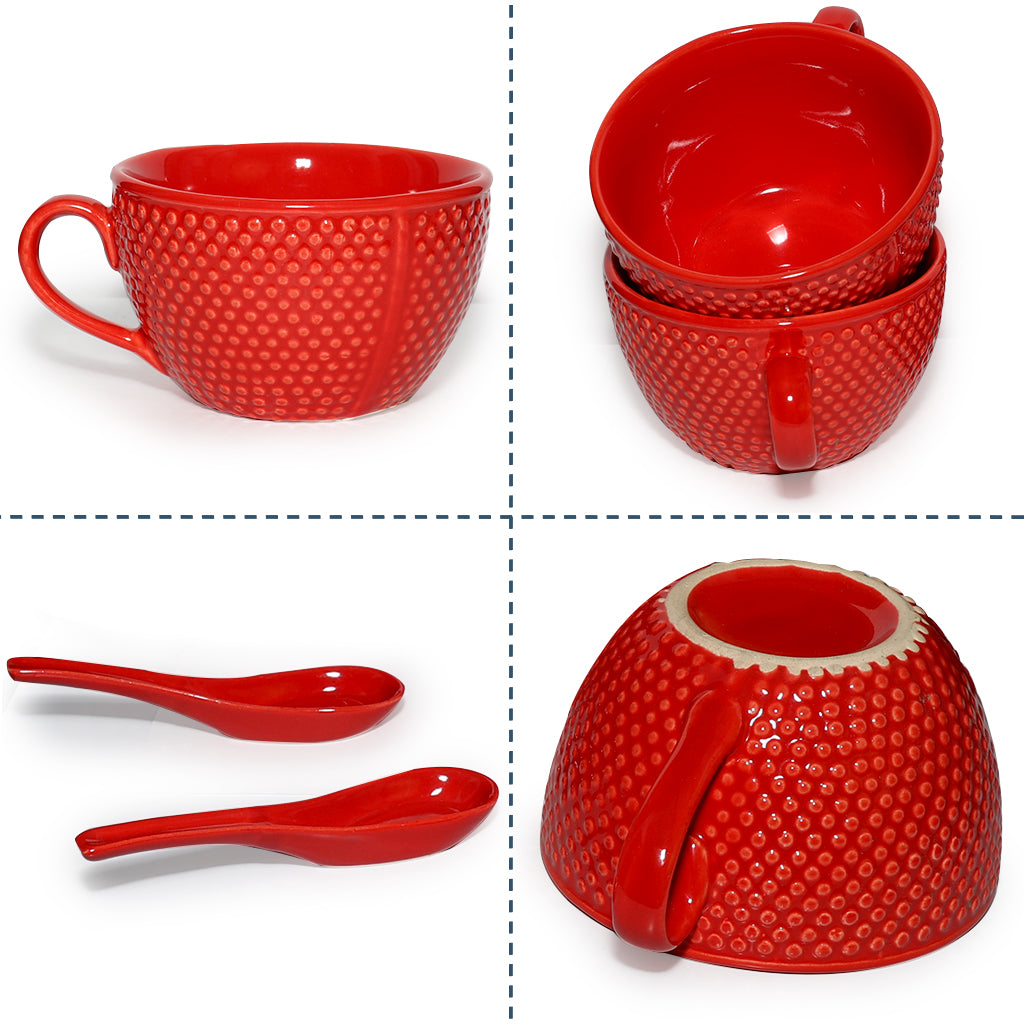 Soup Bowls with Spoons Sets | 350 ml