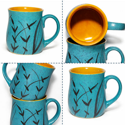 Milk Mugs Set | Blue - Black | 400 ml