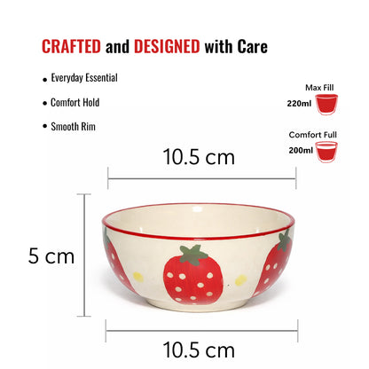 Dinner Bowls Set of 6 | Multicolor Print | 220 ml