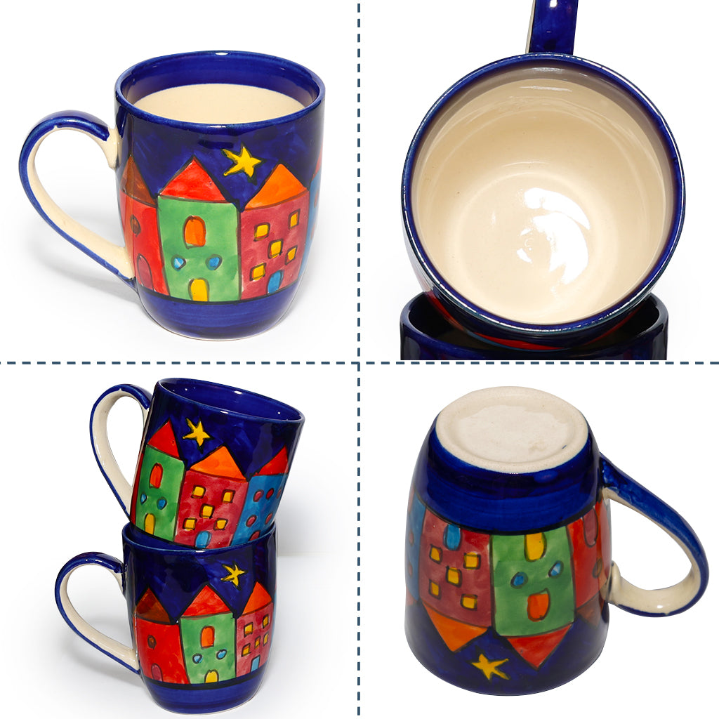 Coffee, Milk, Mugs Set | Multicolor Hand-Painting | 270 ml
