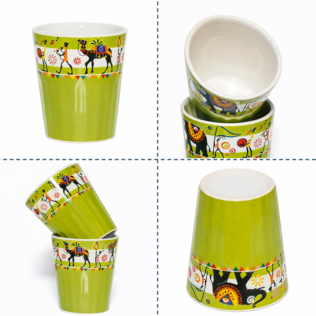 Ceramic Tea Glass Set of 6 | 180 ml