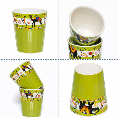 Ceramic Tea Glass Set of 6 | 180 ml