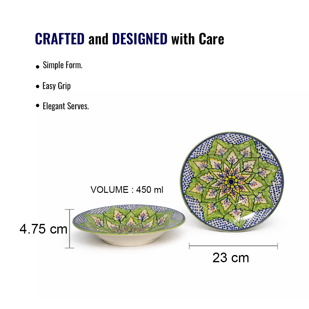 Pasta Plate Set of 2| Multicolour | 450 ml each