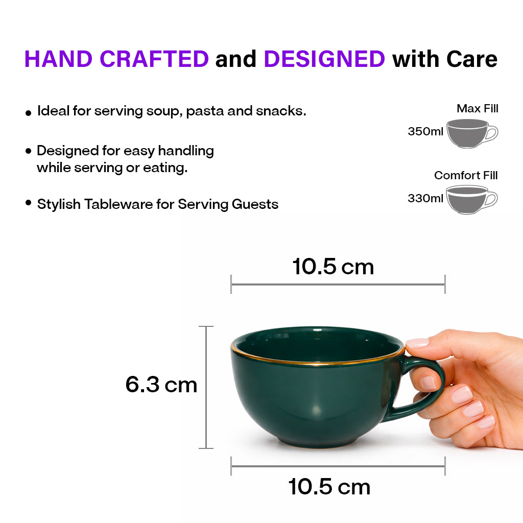 Soup Bowls with Handle Set |350 ml