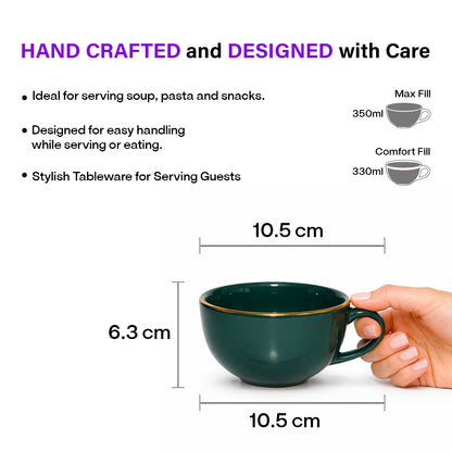 Soup Bowls with Handle Set |350 ml