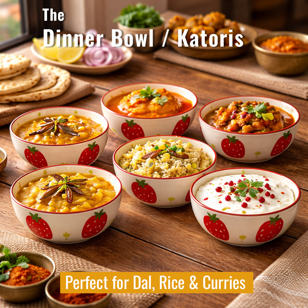 Dinner Bowls Set of 6 | Multicolor Print | 220 ml
