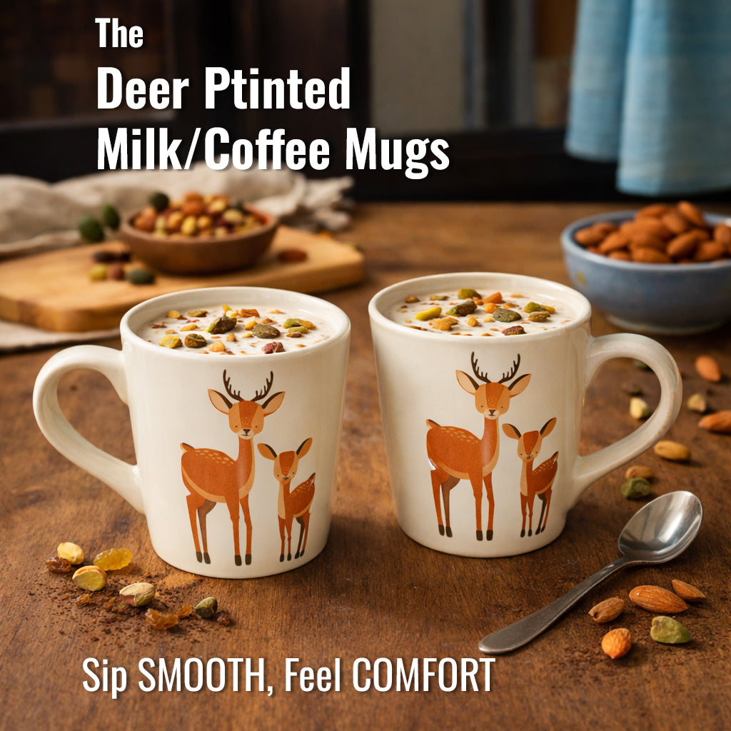 Coffee, Milk Mugs Set of 2 | Multicolor | 300 ml.