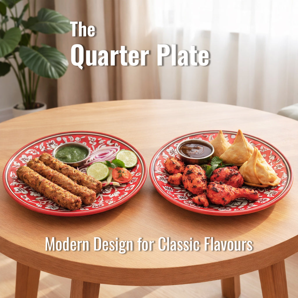 Quarter Serving Plate Set of 2 | Multicolour