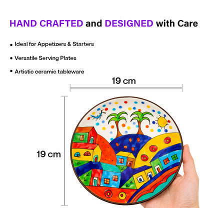 Quarter Serving Plate Set | Hand Painted