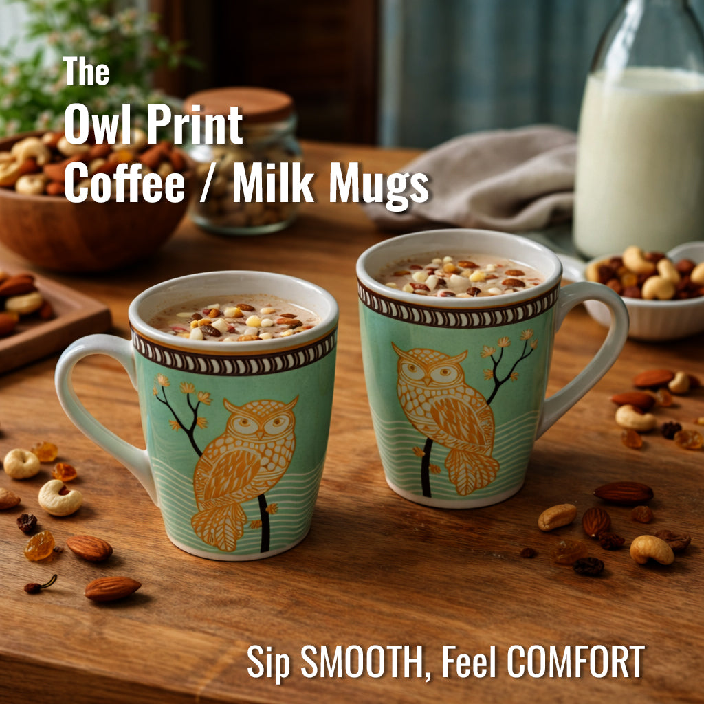 Milk Coffee Mugs Set of 2 | Multicolor | 300 ml