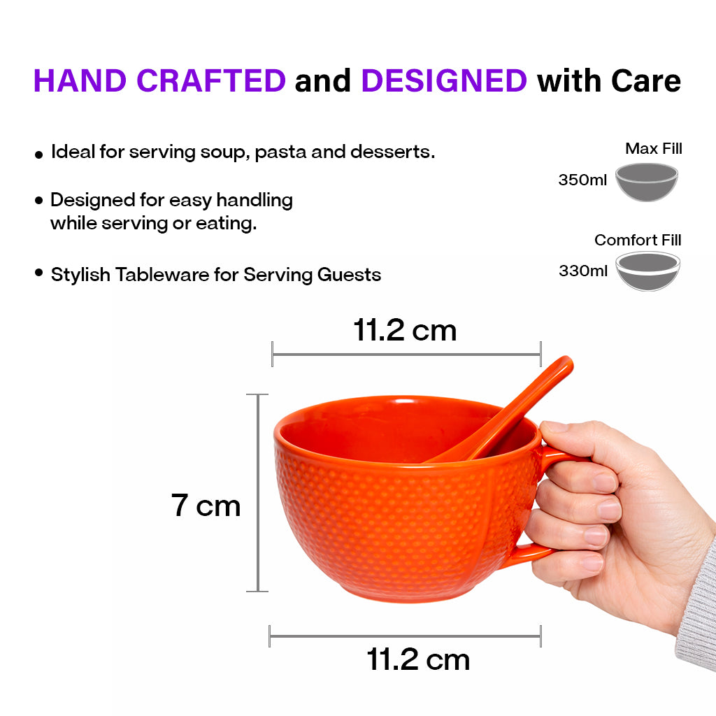 Soup Bowls with Spoons Sets | 350 ml