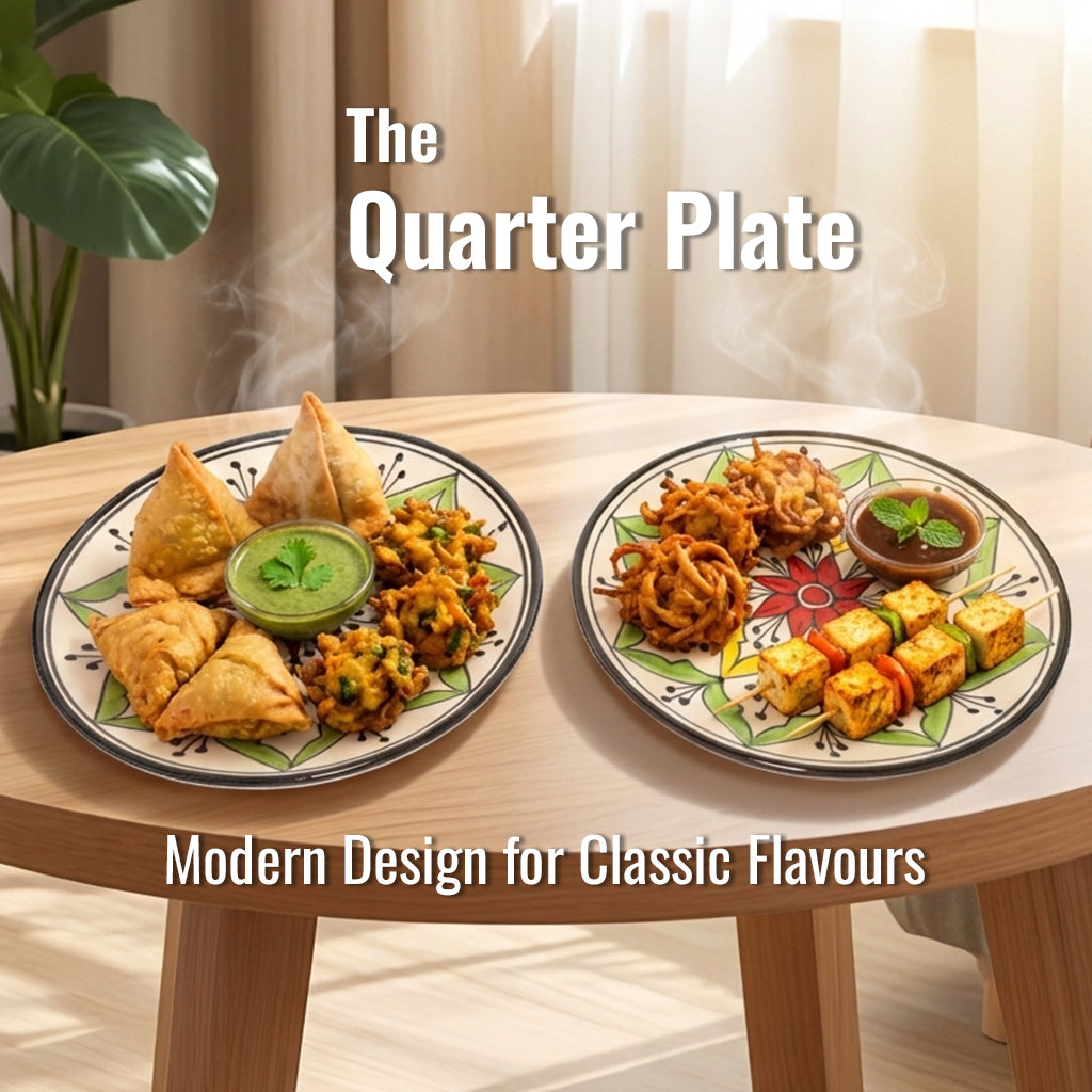 Quarter Serving Plate Set of 2 | Multicolour