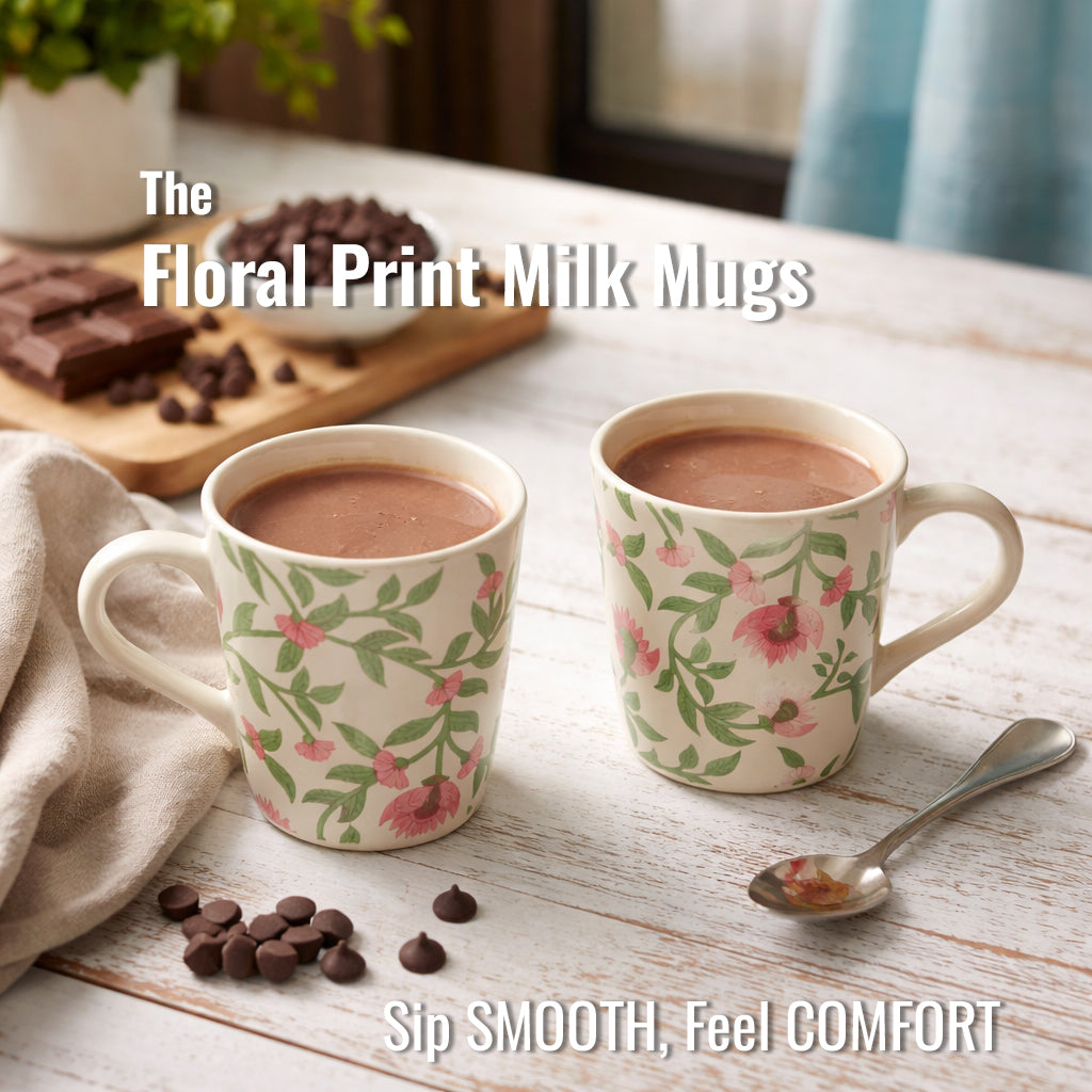 Coffee, Milk Mugs Set of 2 | Multicolor | 300 ml.