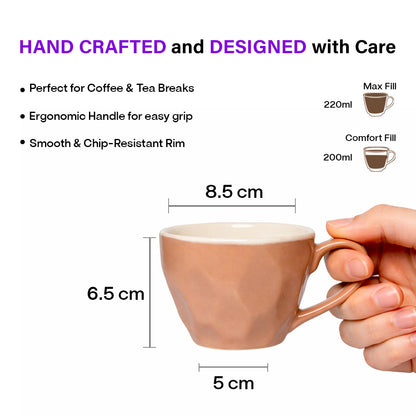 Coffee Mugs Set of 6 | Multicolour | 220ml