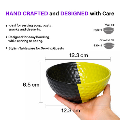 Snack Bowls Sets | Half-Half Colour tone | 350 ml