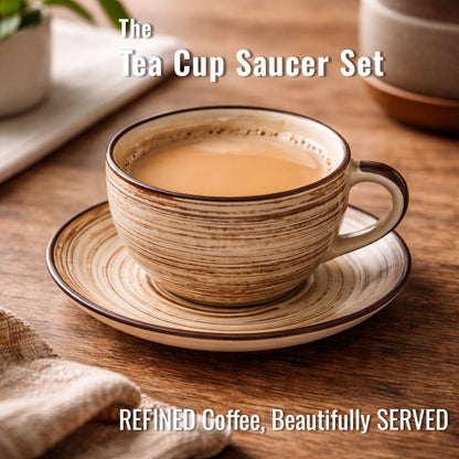 Coffee Mug Saucer Set | Baze - Brown | 200 ml
