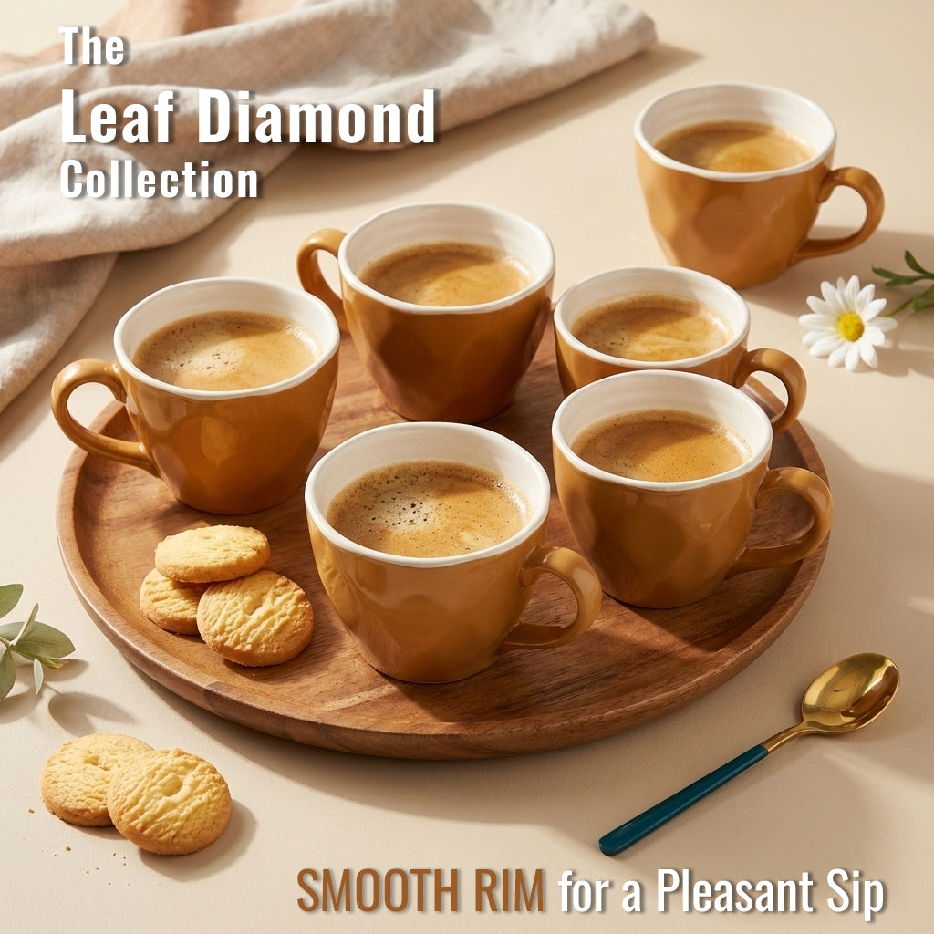 Coffee Mugs Set of 6 | Multicolour | 220ml