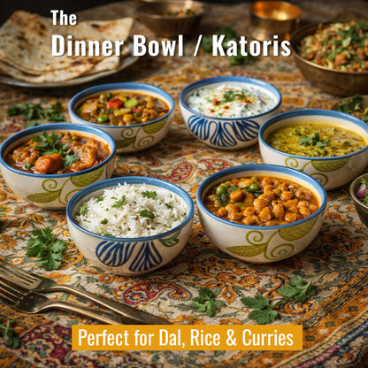 Dinner Bowls Set of 6 | Multicolor Print | 220 ml