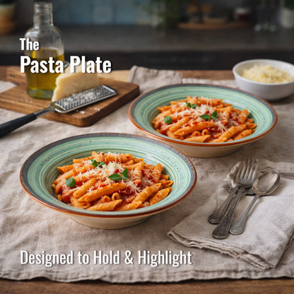 Pasta Plate Set of 2| Multicolour | 450 ml each