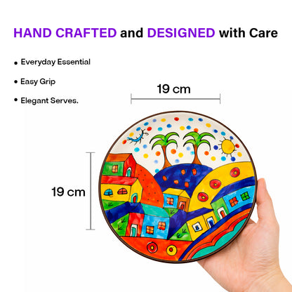 Quarter Serving Plate Set | Hand Painted