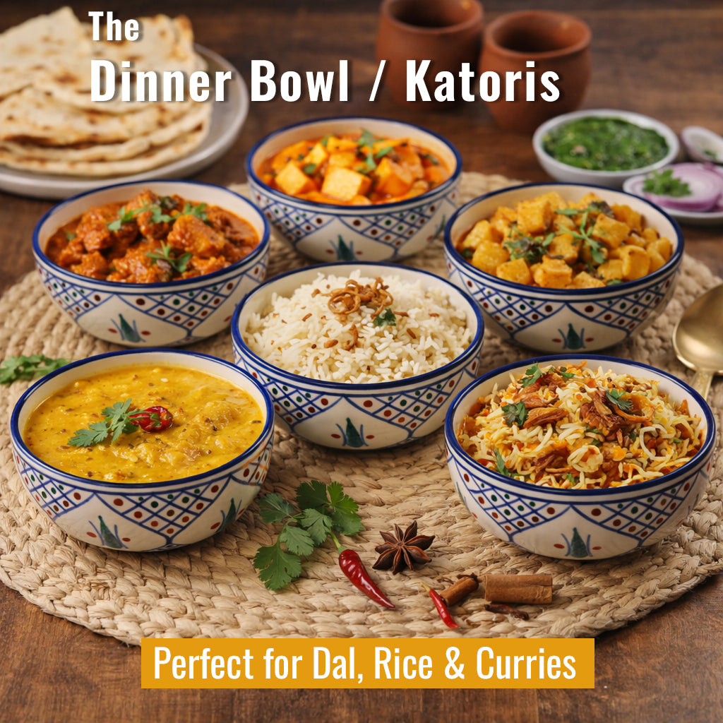 Dinner Bowls Set of 6 | Multicolor Print | 220 ml