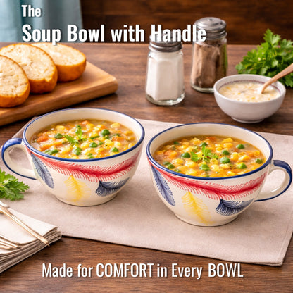 Soup Bowls Set of 2| Multicolour | 400 ml