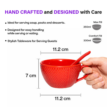 Soup Bowls with Spoons Sets | 350 ml
