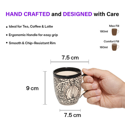 Coffee Mugs Set | Kalamkari Painting | 250 ml