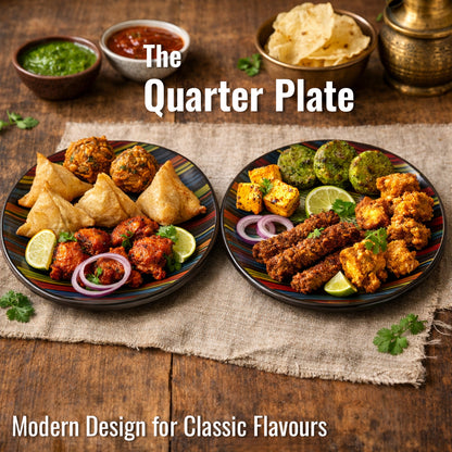 Quarter Serving Plate Set of 2 | Multicolour