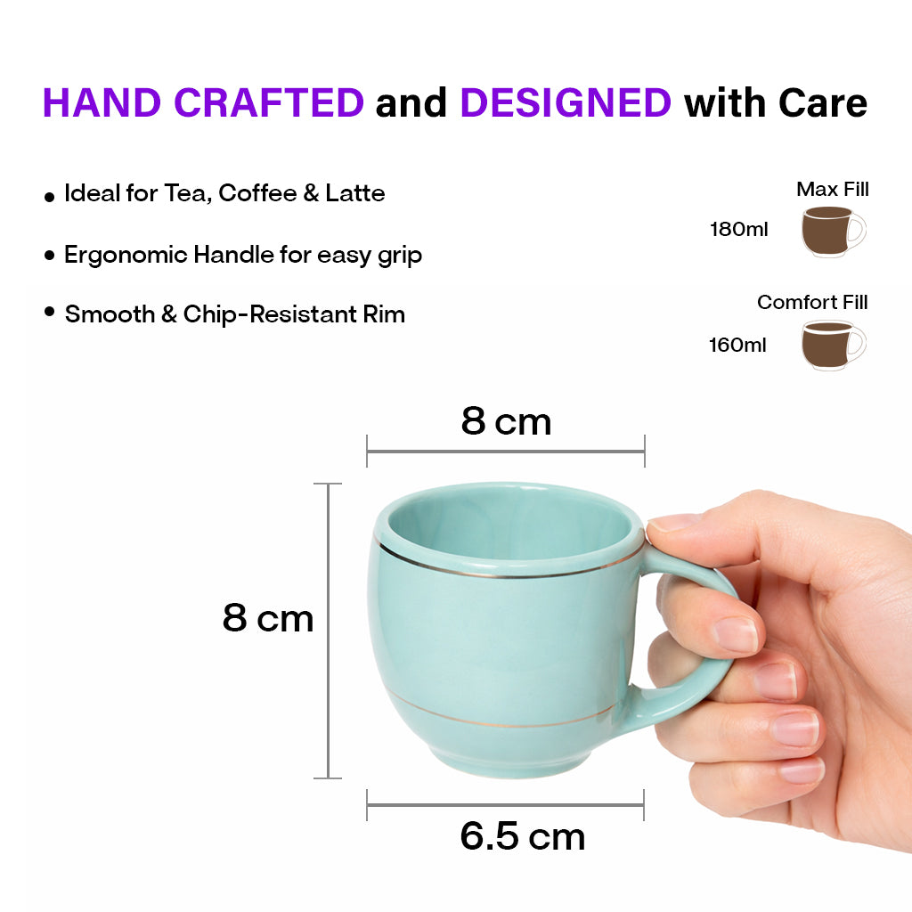 Tea Cups Set of 6 | 180 ml