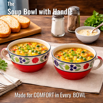 Soup Bowls Set of 2| Multicolour | 400 ml