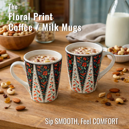 Coffee, Milk Mugs Set of 2 | Multicolor | 300 ml.