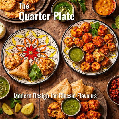 Quarter Serving Plate Set of 2 | Multicolour