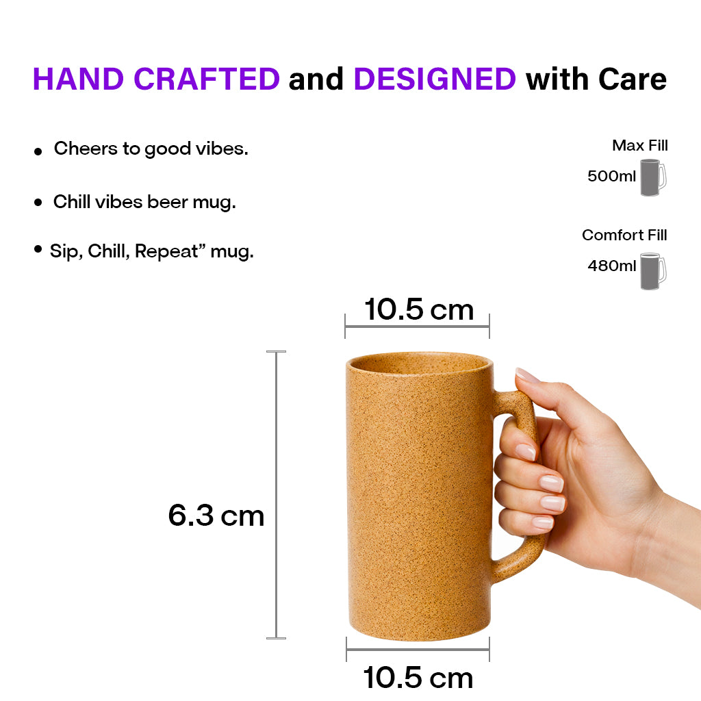 Beer Mugs Set of 2| 500 ml