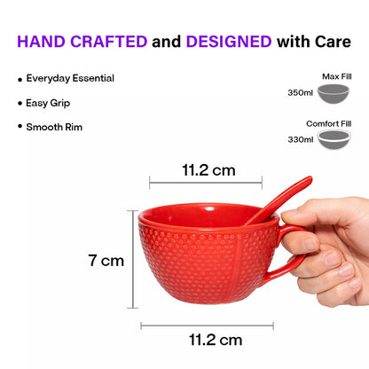 Soup Bowls with Spoons Sets | 350 ml