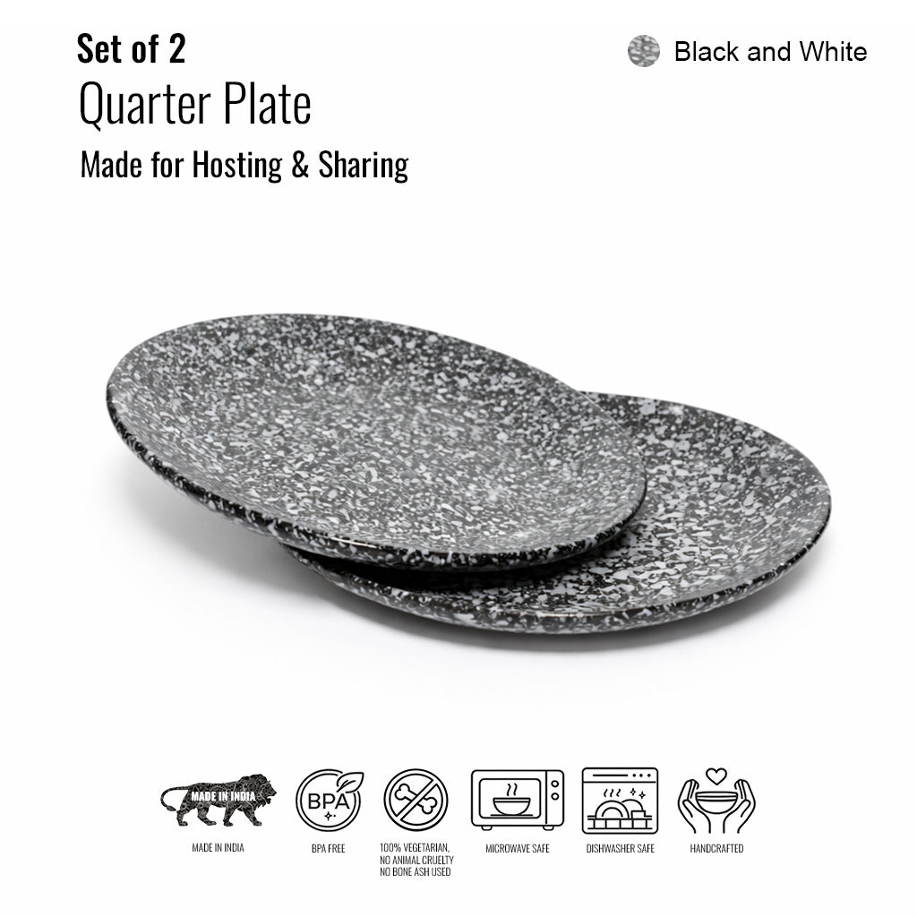Quarter Serving Plate Set of 2 | Multicolour