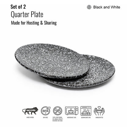 Quarter Serving Plate Set of 2 | Multicolour