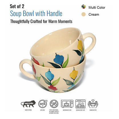 Soup Bowls Set of 2| Multicolour | 400 ml