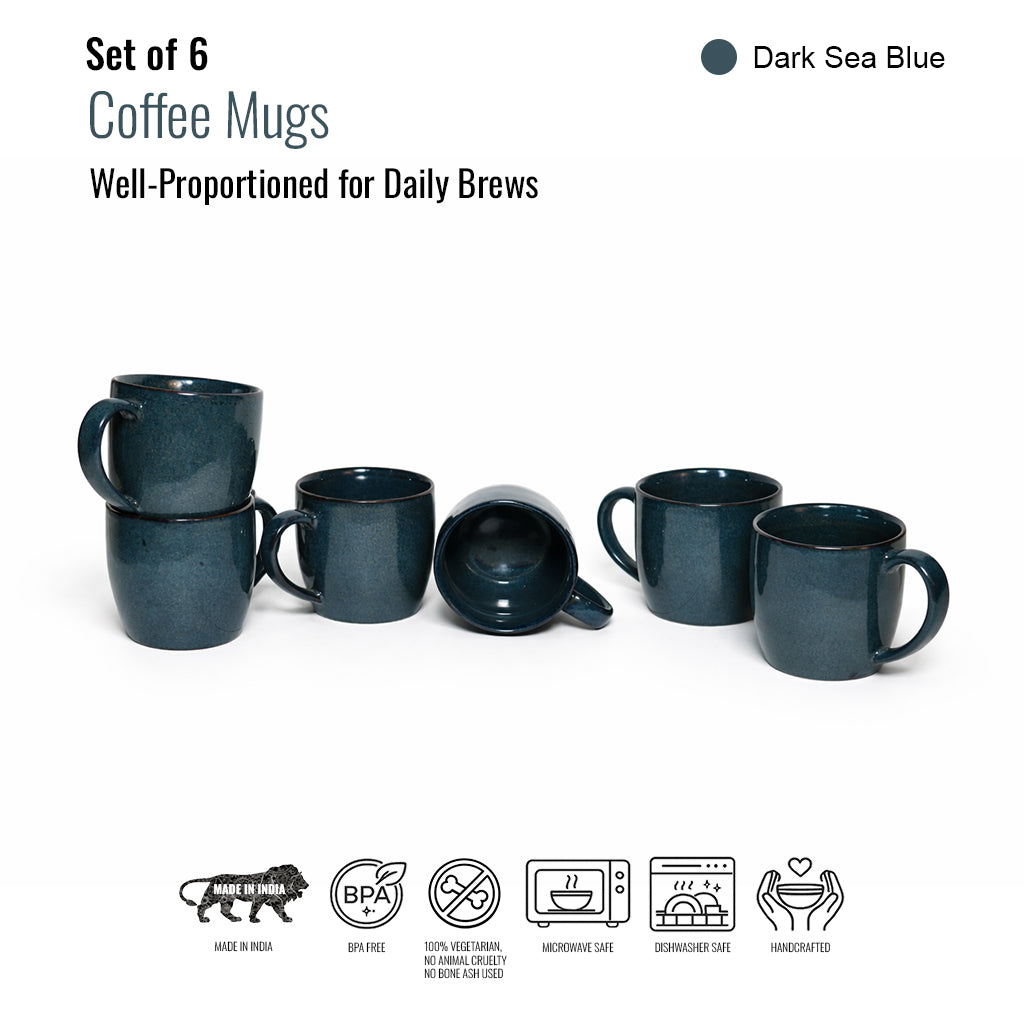 Coffee Mugs Set of 6 | 220ml